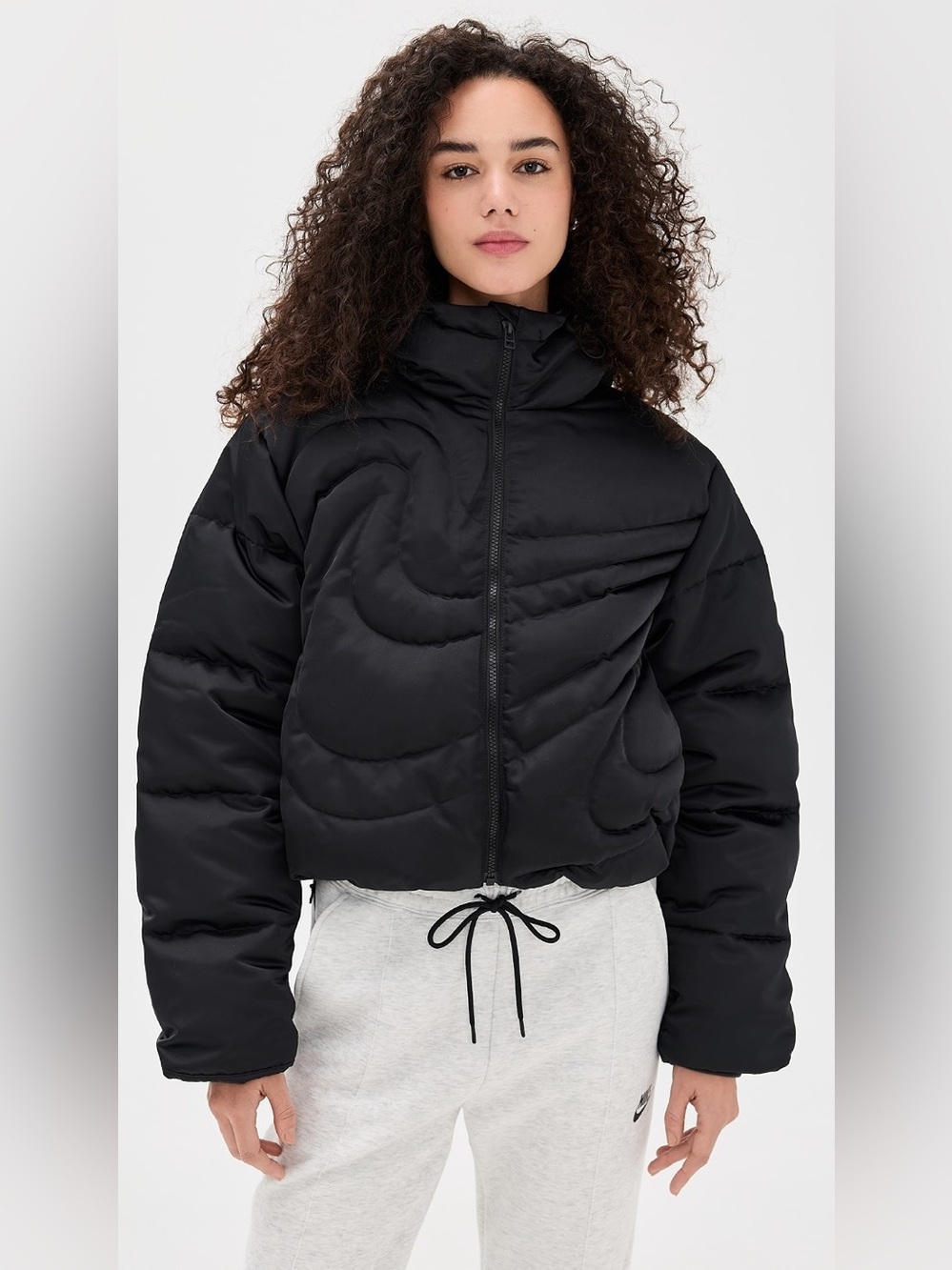 Nike Swoosh Therma-Fit Down Puffer Black Jacket Wmns Medium M IB2005-010 NWT
